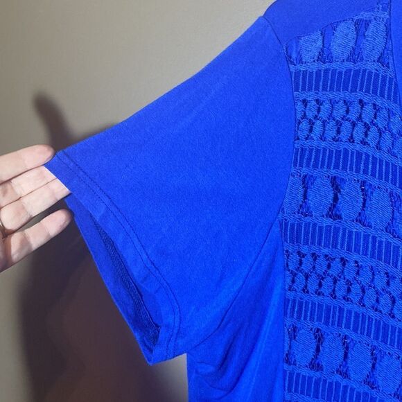 Peck & Peck Top Layered Lace Panel Short Sleeves Pullover Style Size XL EUC - Picture 2 of 6